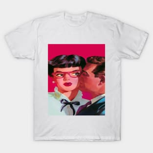 girl with glasses and boyfriend T-Shirt